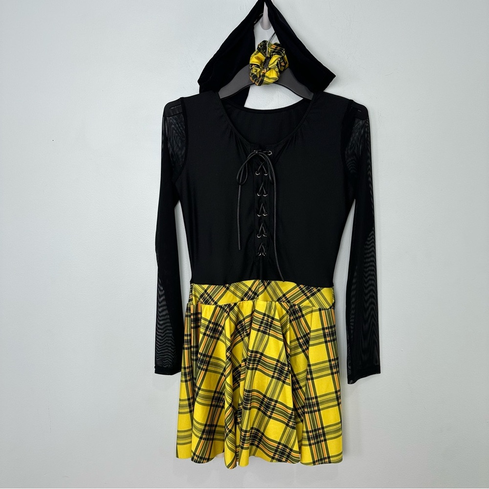 Curtain Call "Spillin' Tea" Small Adult Black & Yellow Dance Dress Costume